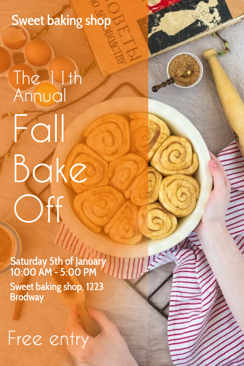 Fall Bake Off #invitation #poster Design  Template 