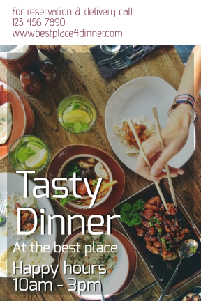 Tasty Dinner #poster #dinner #happy hours #food #restaurant #tasty