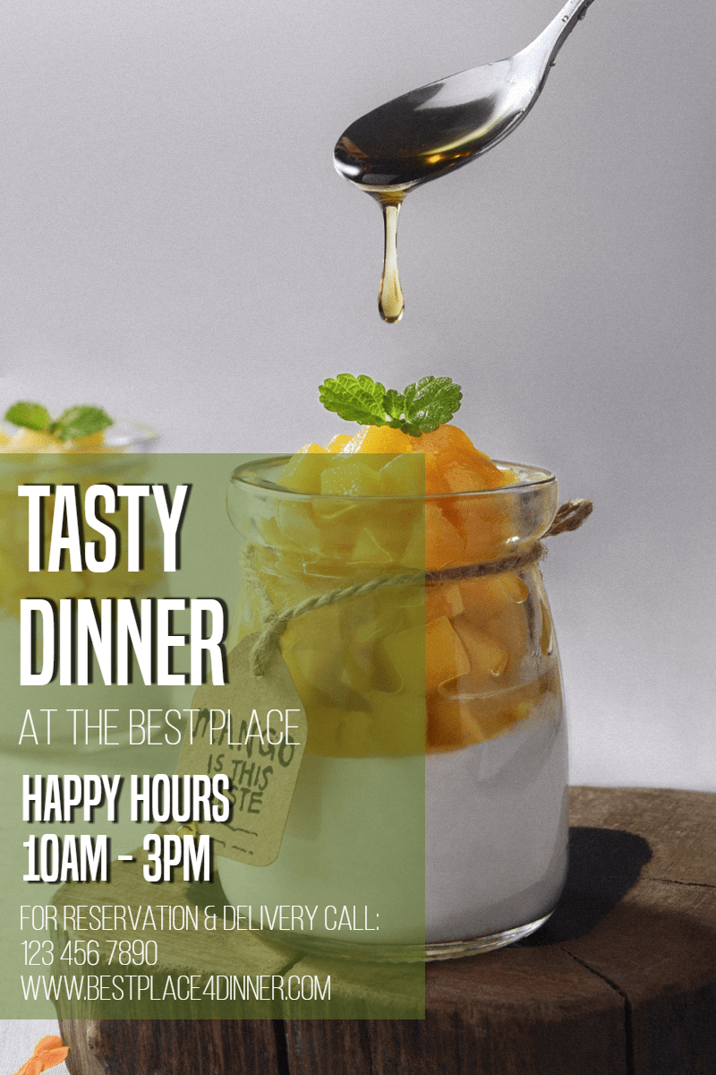 Tasty Dinner #poster #dinner #happy Design  Template 