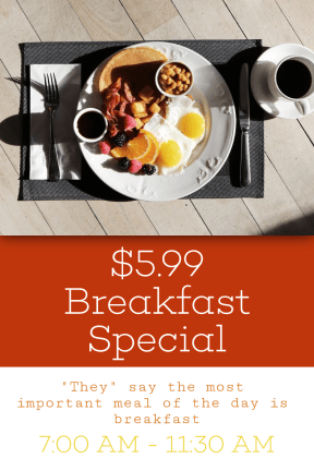 Breakfast special #template #food #poster #breakfast #special #food #business