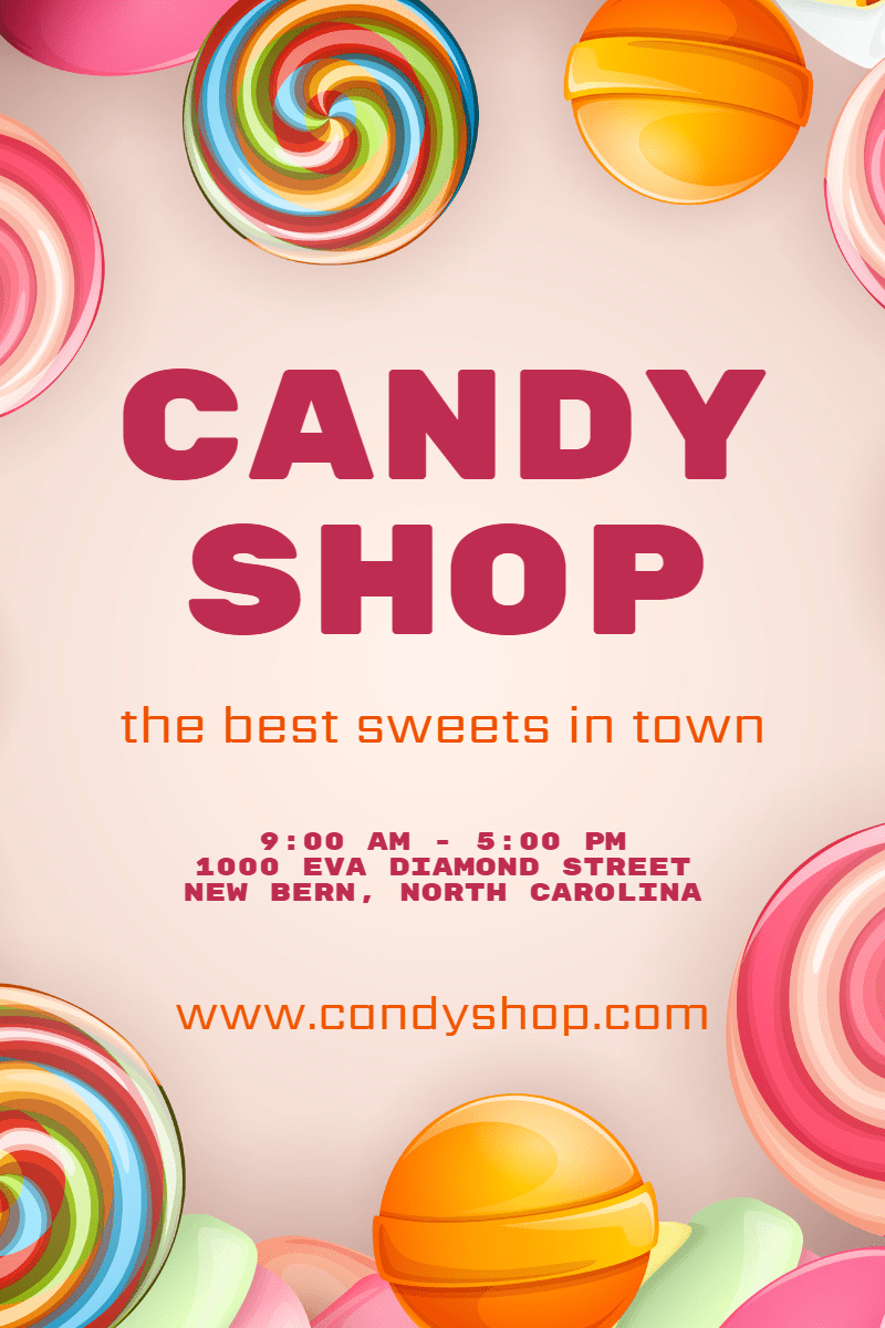 Candy shop #candy #shop #sweet #pink  Design  Template 