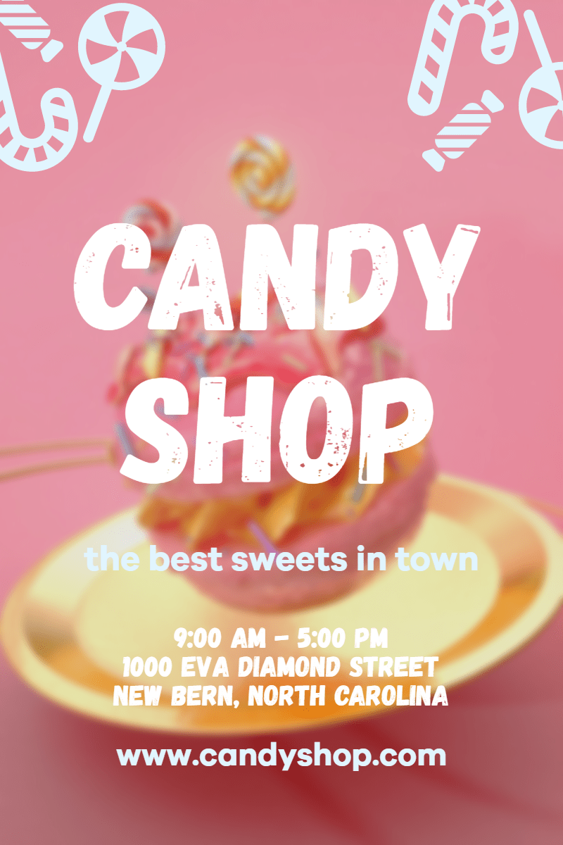Candy shop #candy #shop #sweet #pink  Design  Template 