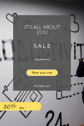 Portrait design template for sales - #banner #businnes #sales #CallToAction #salesbanner #shapes #man #hardwork #caucasian #shape #essentials