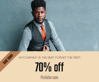 Square Large Web Banner Template For Design Customize Vest Seat Portrait Man Headshot Business