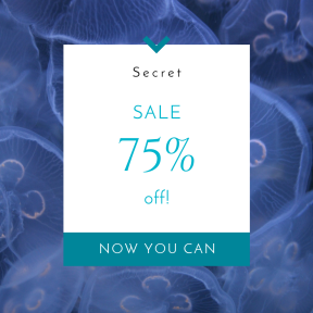 Image design template for sales - #banner #businnes #sales #CallToAction #salesbanner #bright #blue #animal #line #swimming #sea #round #jelly #underwater