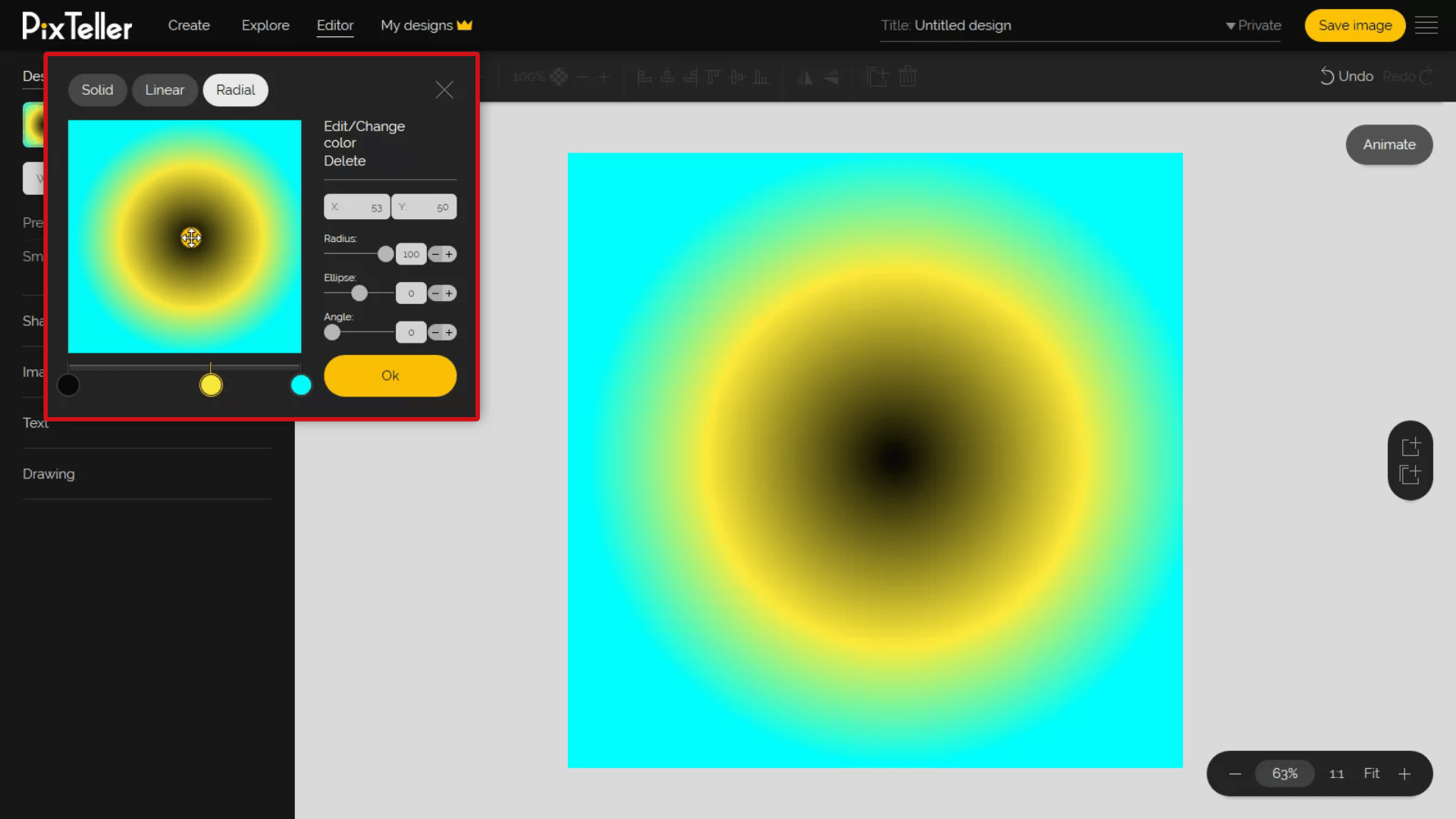 Radial gradient