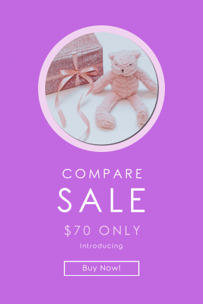 Portrait design template for sales - #banner #businnes #sales #CallToAction #salesbanner #toy #square #circle #pink #teddy #add #card #ribbon #shapes