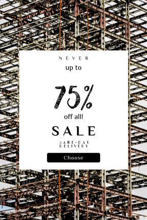 Portrait design template for sales - #banner #businnes #sales #CallToAction #salesbanner #square #squares #rounded #black #building #music #net #button #controls #stop