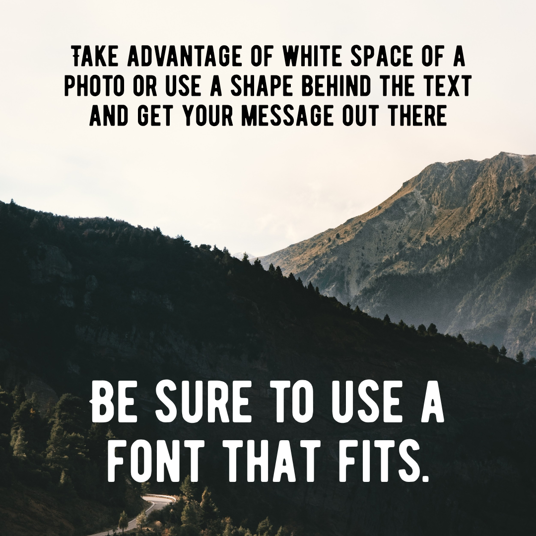 Text over Photo Design  Template 