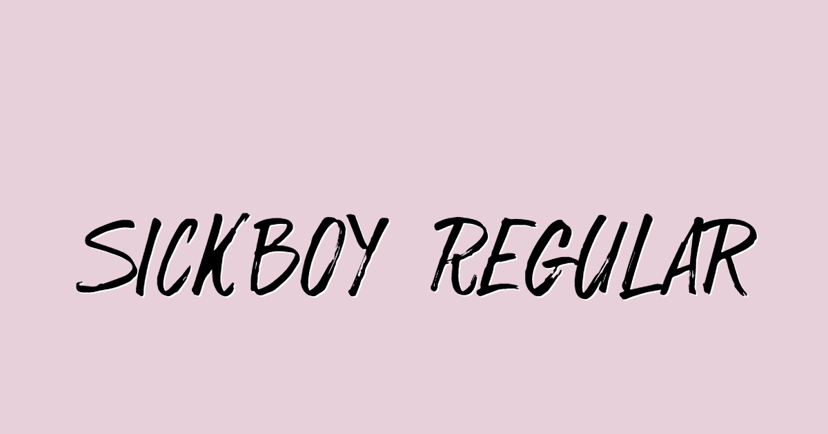 Sickboy Regular font template