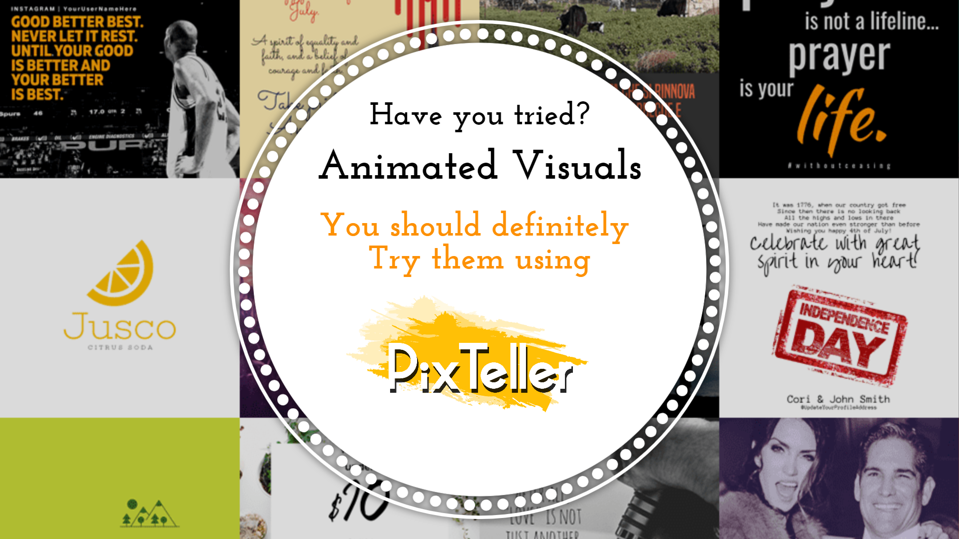 Have you tried Animated Visuals Animation  Template 