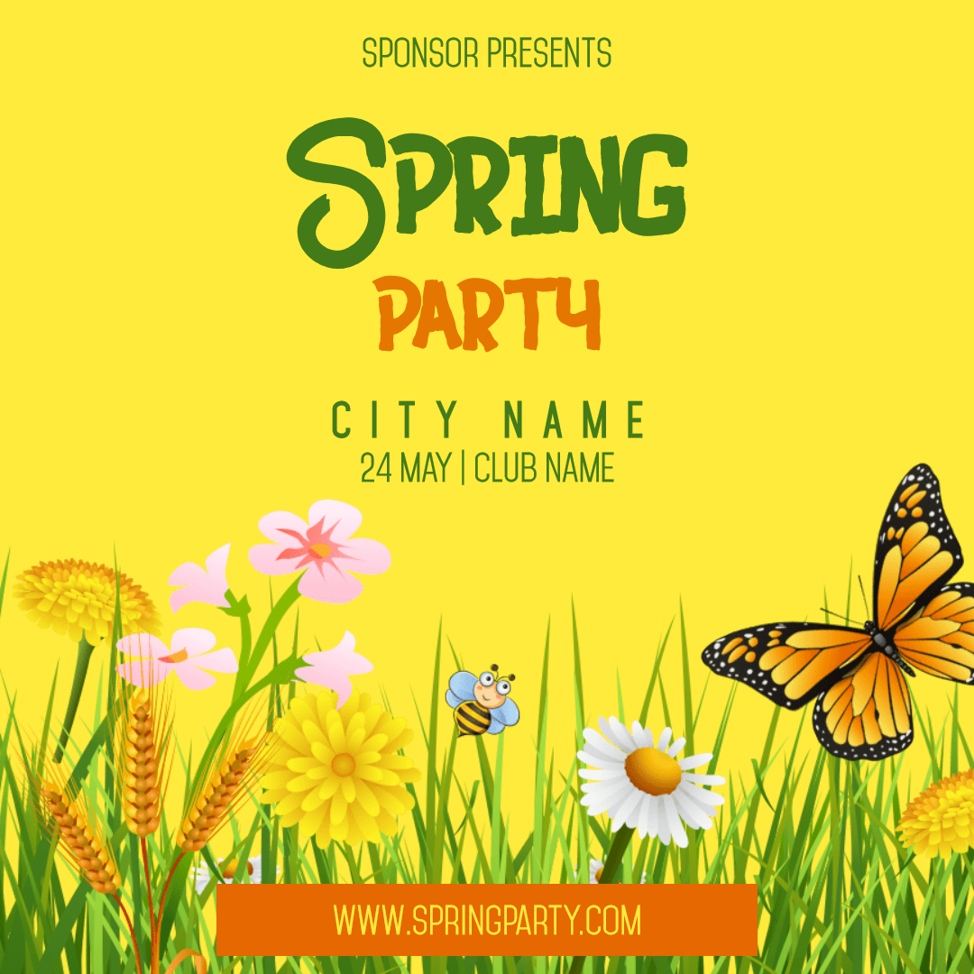 Spring Party #invitation #event Design  Template 
