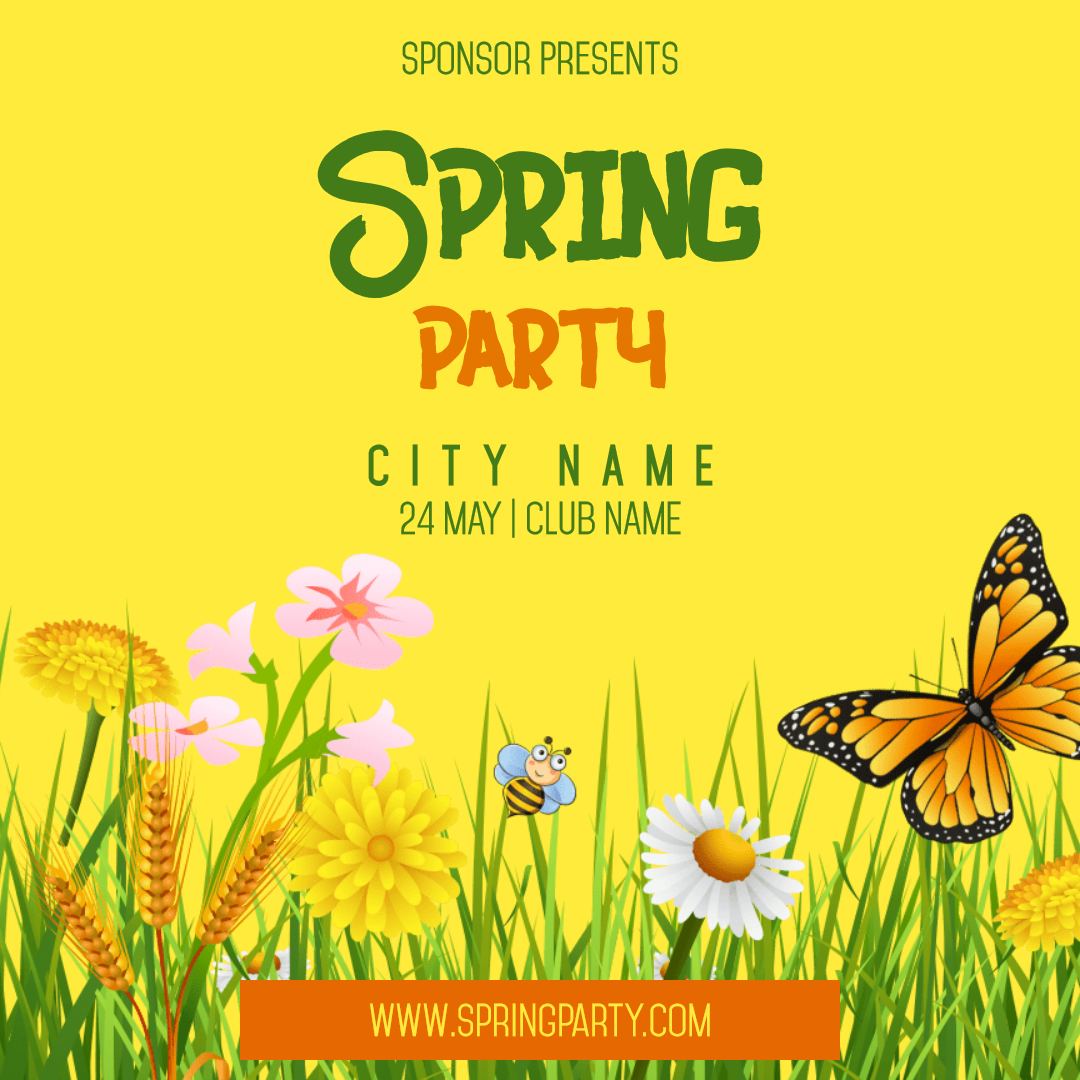 Spring Party invitation event Design Template 1577172