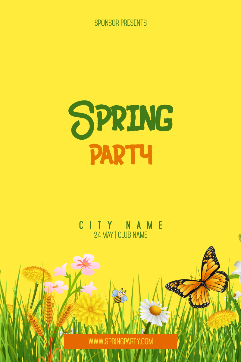 Spring Party #invitation #event Design  Template 