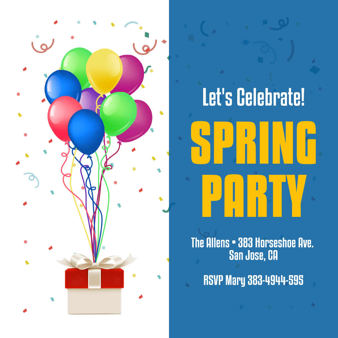 Spring Party Anniversay Invitation Animation  Template 