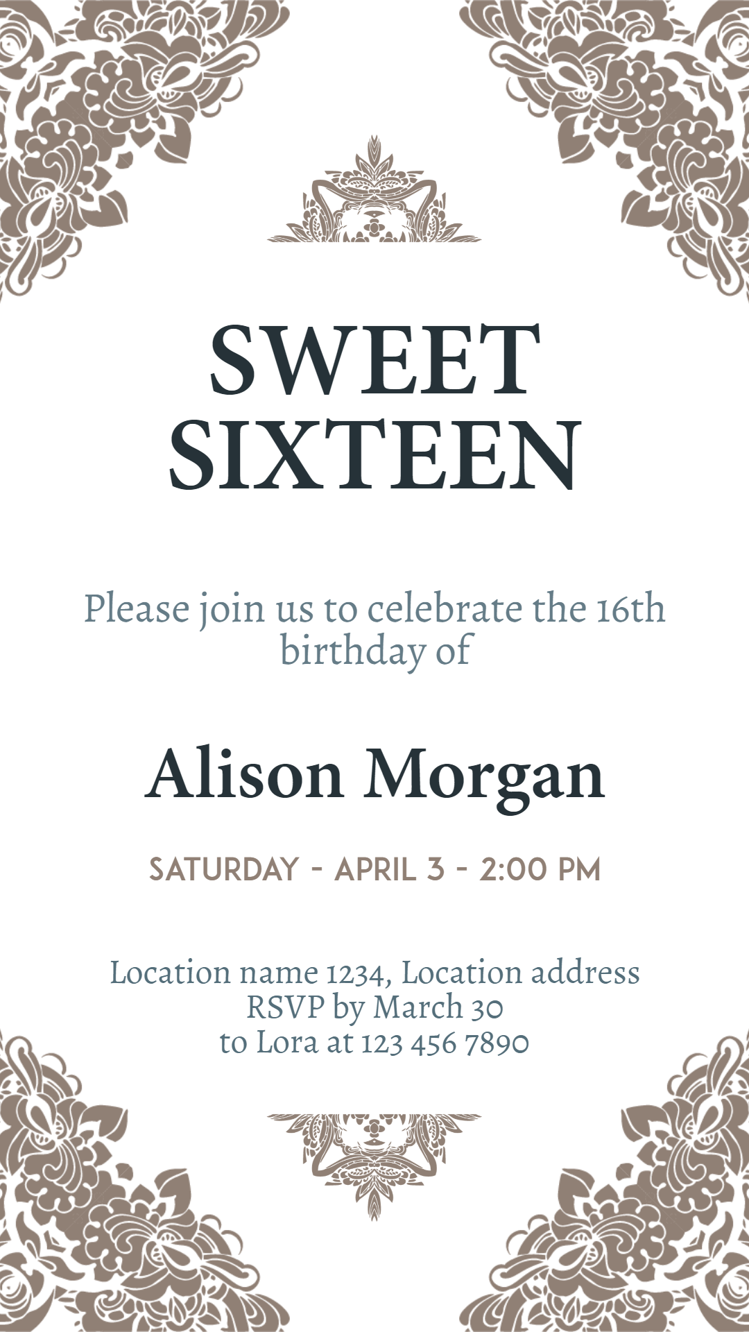 Sweet Sixteen #invitation Animation  Template 