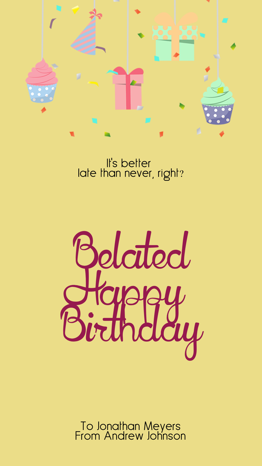 Confetti Happy Birthday Message - Animation  Template 