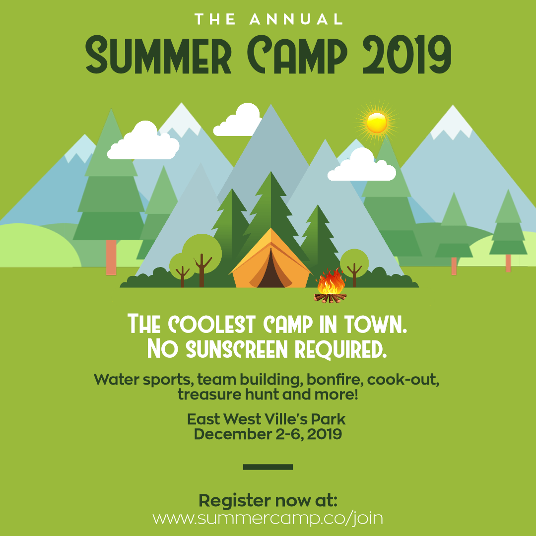 Camping Summer Camp Design - Green Animation  Template 