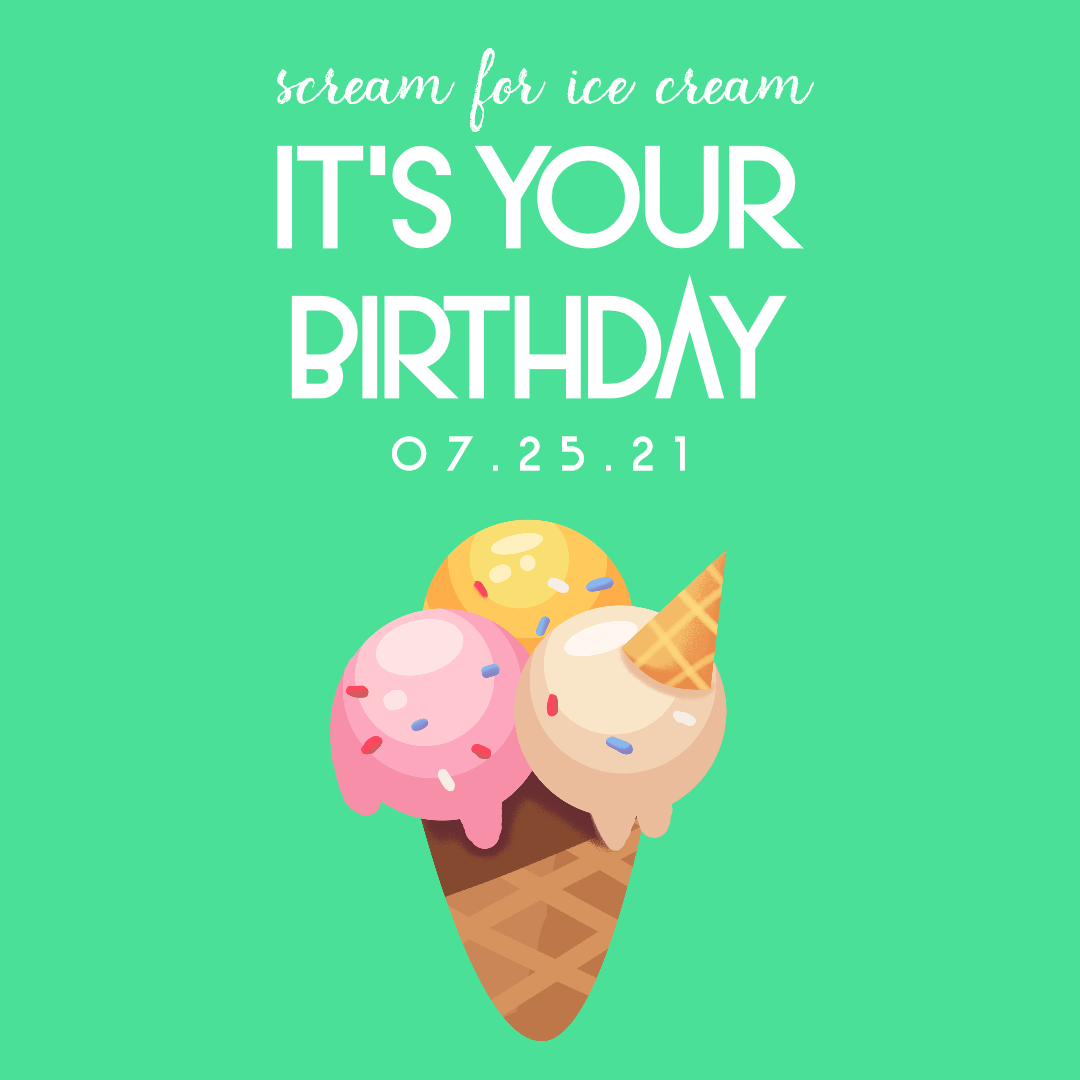 Scream for Ice Cream 0 Editable Design  Template 