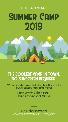 Camping Summer Camp Design - Green Colors