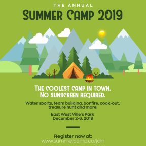 Camping Summer Camp Design - Green Colors