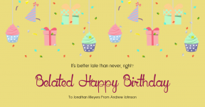 Confetti Happy Birthday Message - Customizable Greeting Card