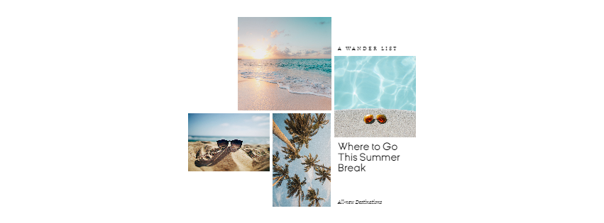 Editable Summer Travel Photo Collage Design  Template 