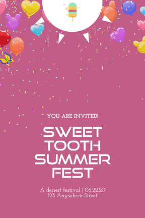 Custom Invitation Design - Popsicle Dessert Sweet Party Summer Social Media Editable Graphic