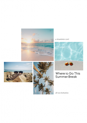 Editable Summer Travel Photo Collage