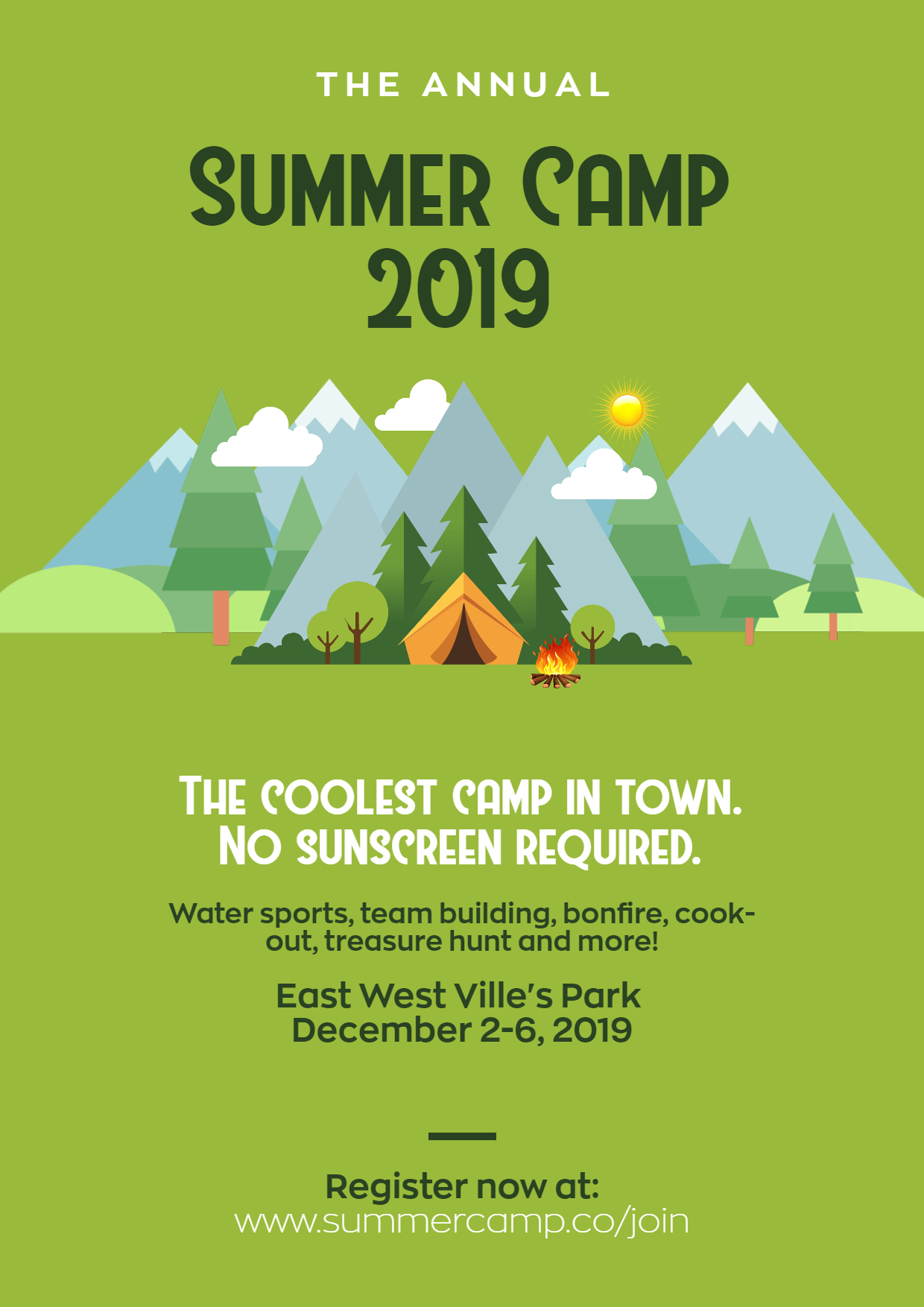Camping Summer Camp Design - Green Design  Template 