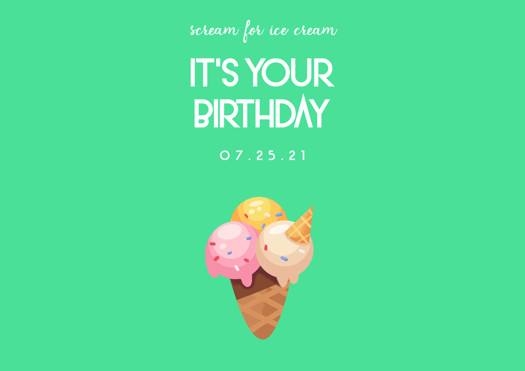 Scream for Ice Cream 0 Editable Design  Template 