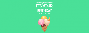 Scream for Ice Cream 0 Editable Greeting Card for Happy Birthday