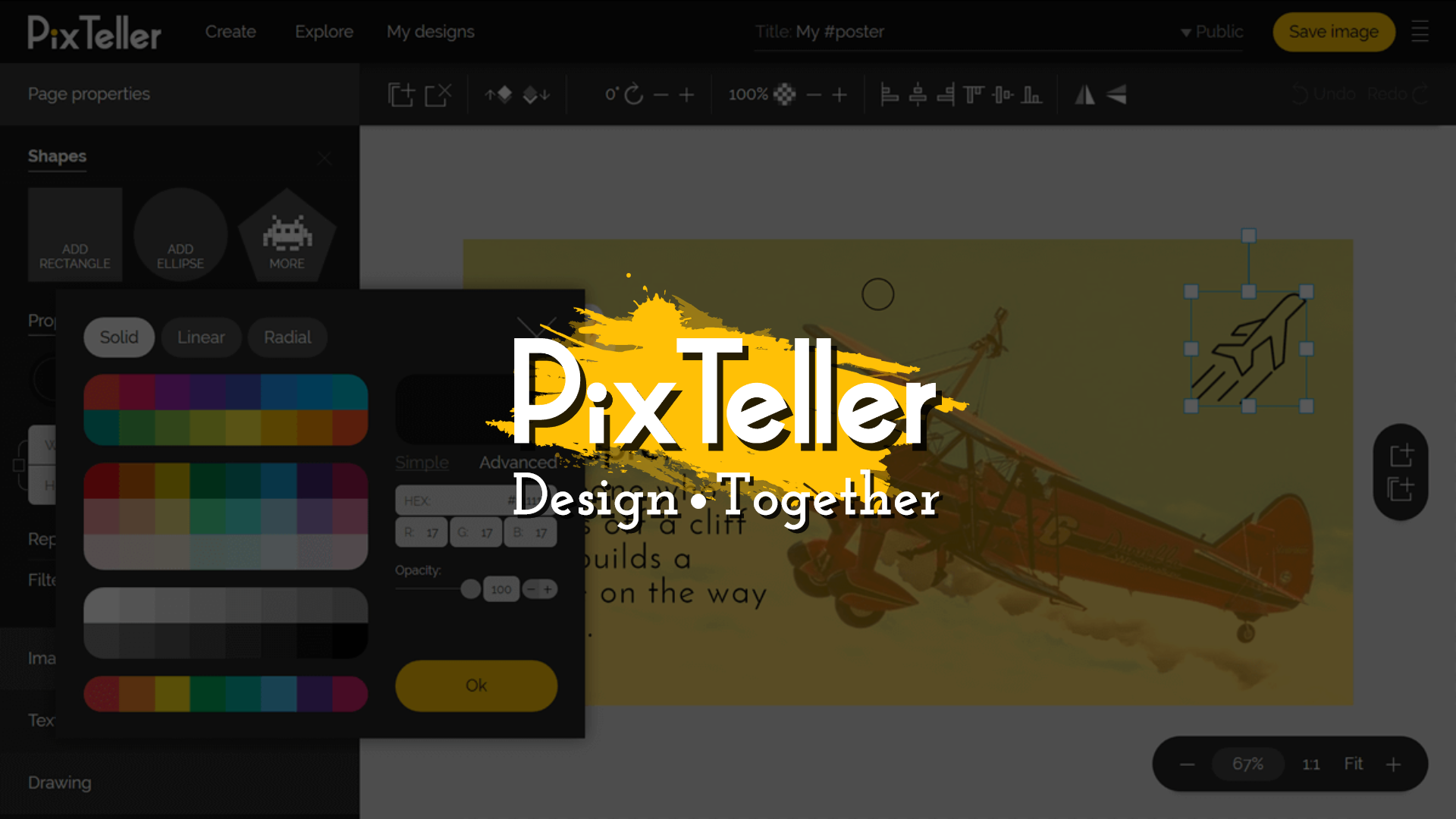 Design together with PixTeller design tool