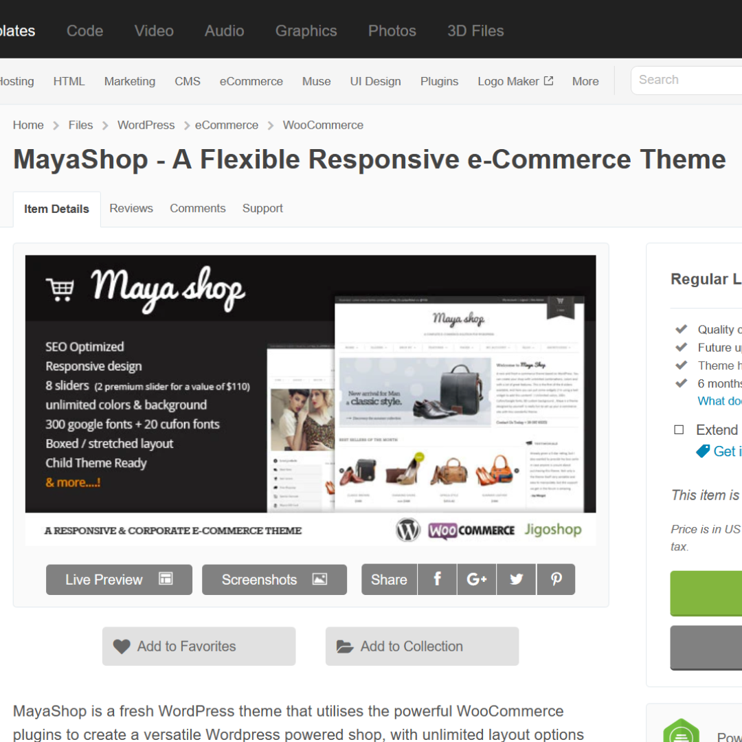 Mayashop Wordpress Theme