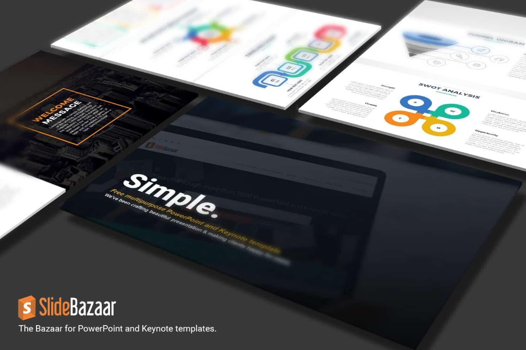 4 Square Diagram PowerPoint Template and Keynote Slide - Slidebazaar