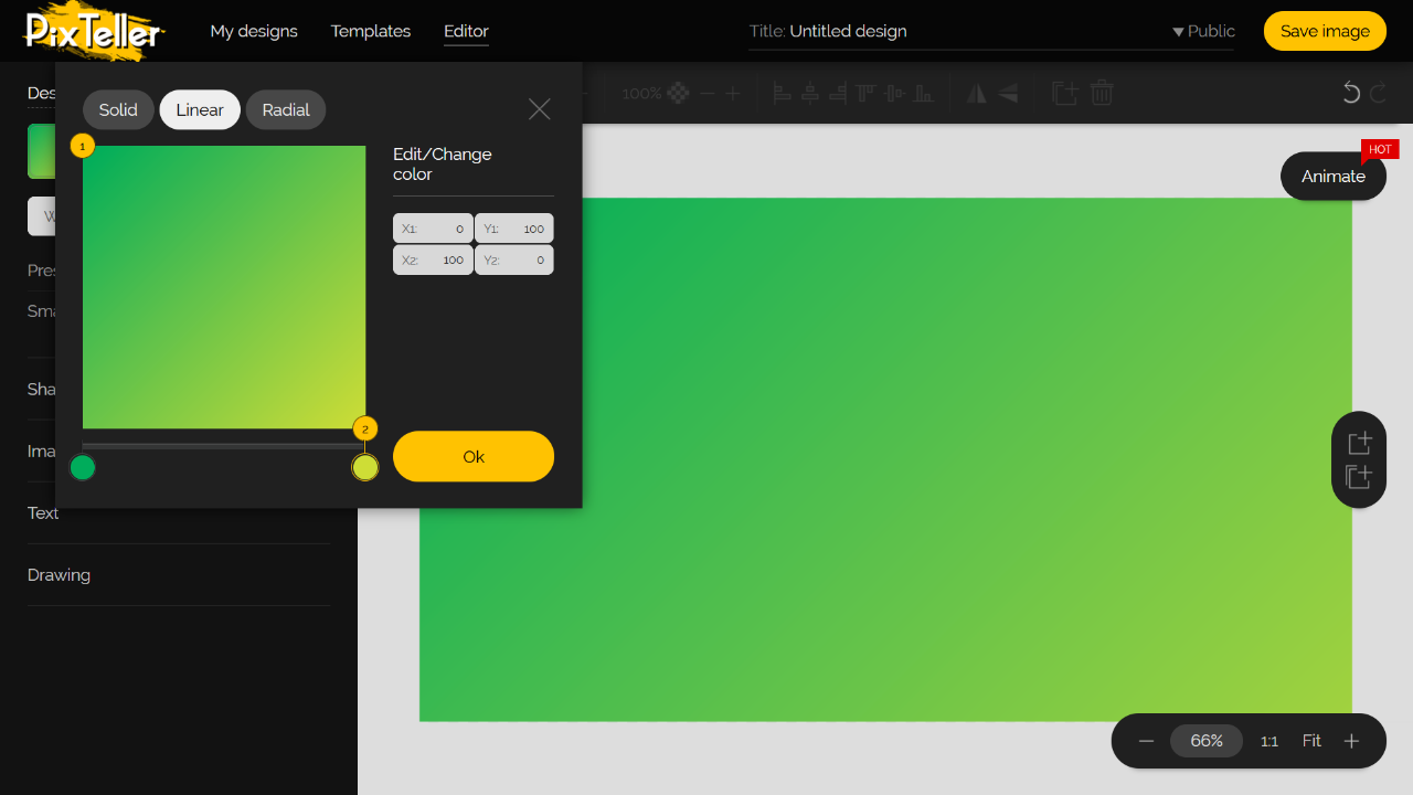 PixTeller Editor Color Picker - Green