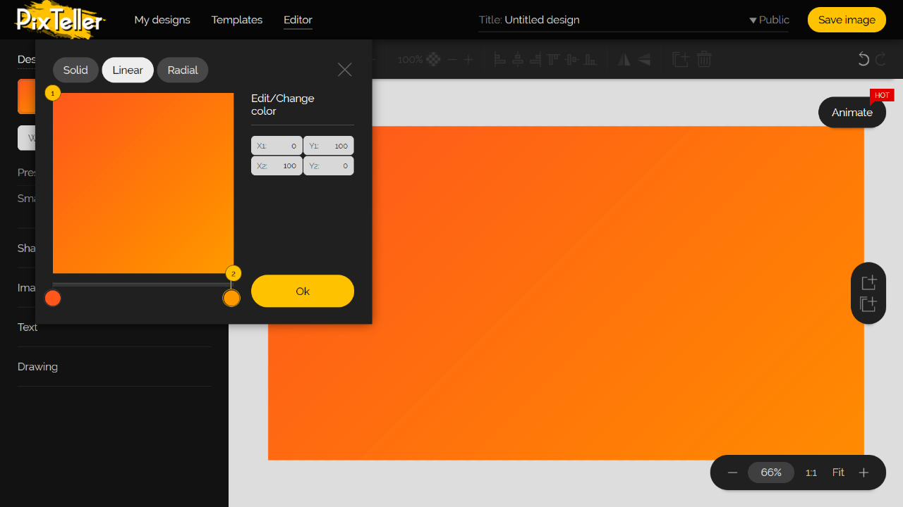 PixTeller Editor Color Picker - Orange