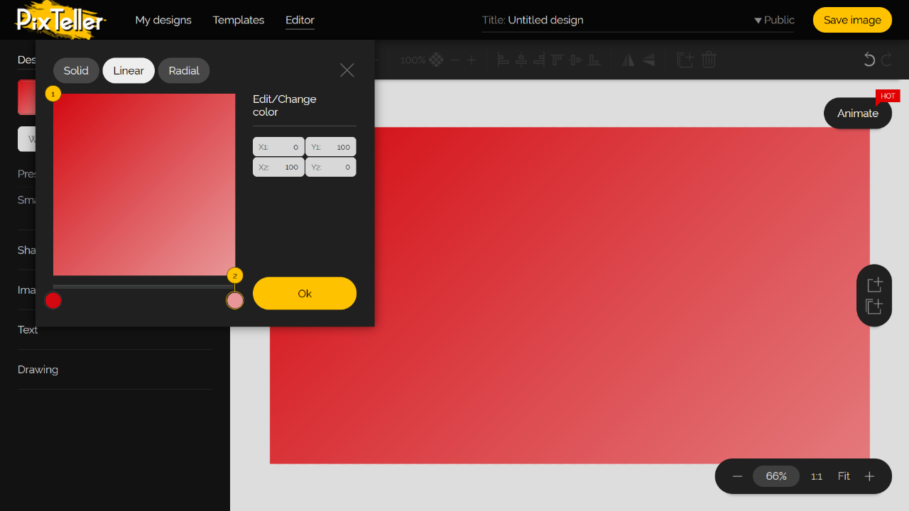 PixTeller Editor Color Picker - Red