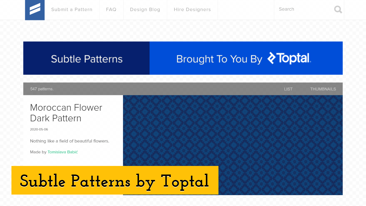 Subtle Patterns by Toptal  ScreenShot