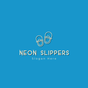 EditableNeon  slippers Logo Easy to Customize