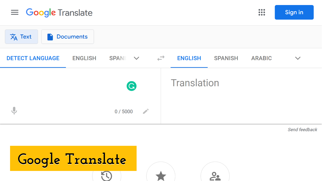 Google Translate Screenshot