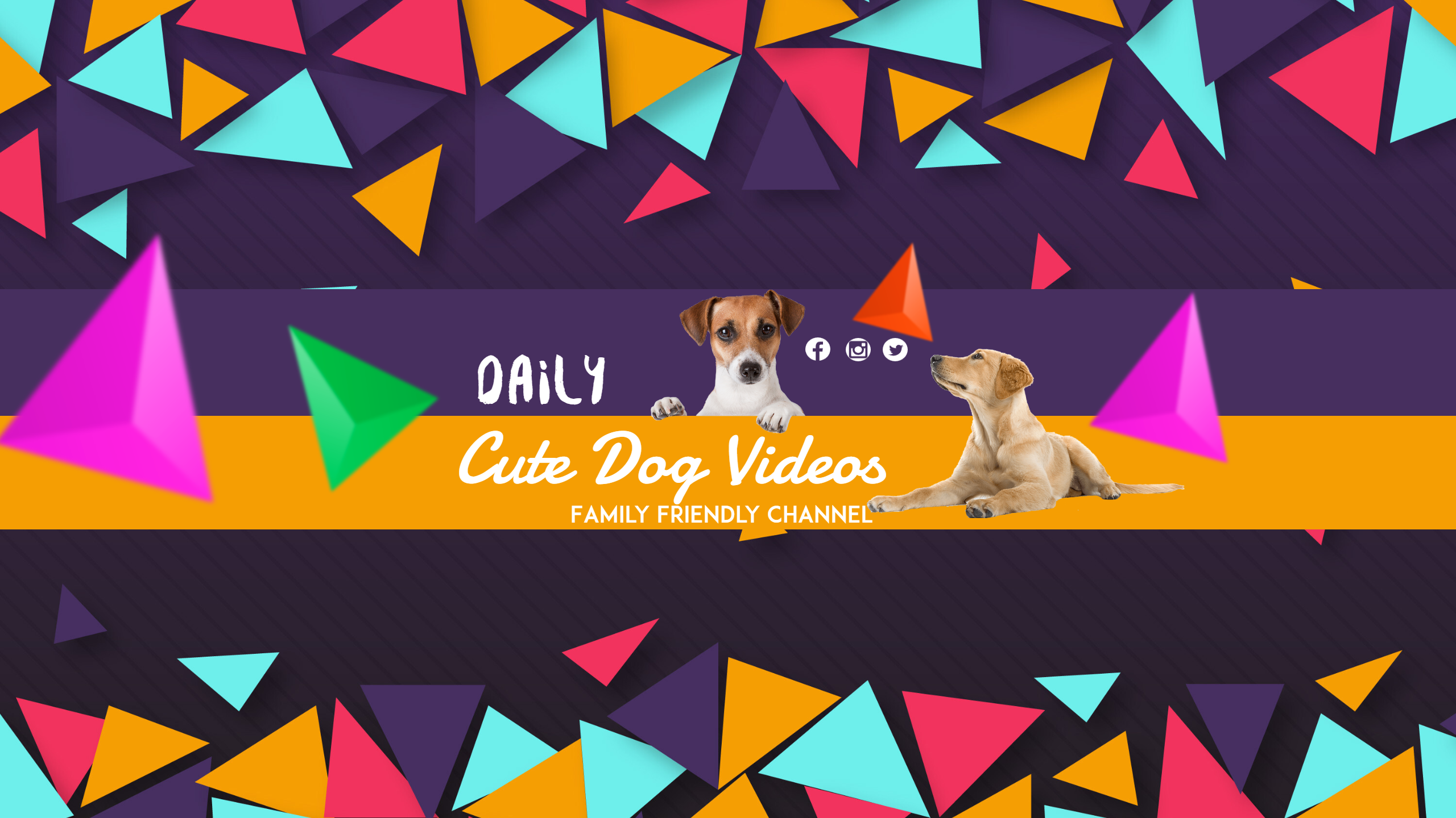 Youtube Dog Channel  Banner Design  Template 