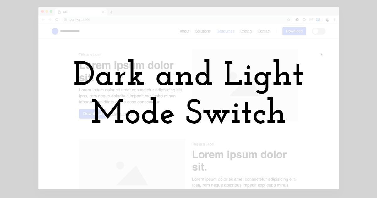 Dark and Light Mode switch