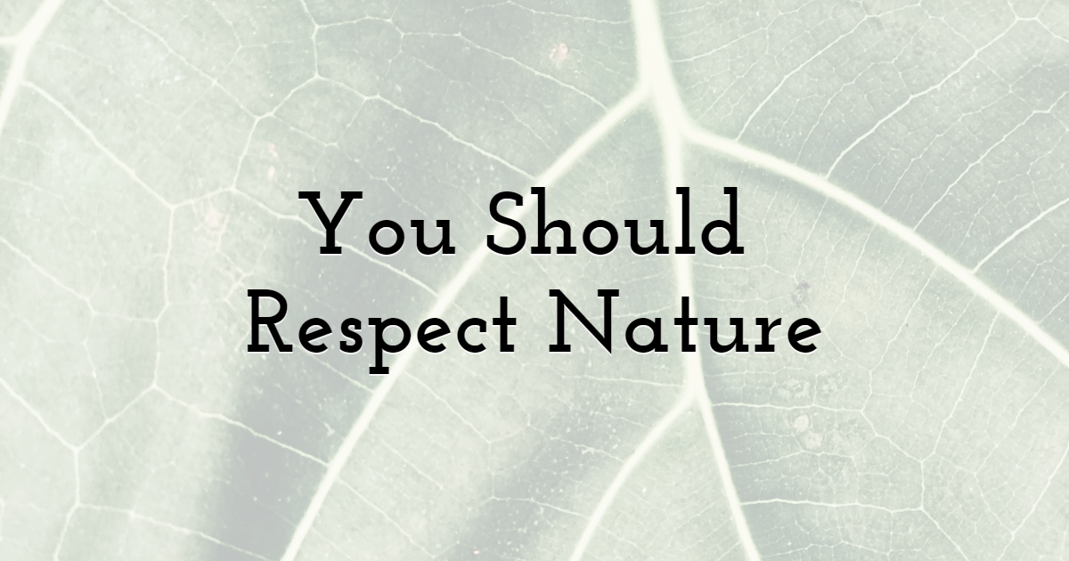 You Should Respect Nature