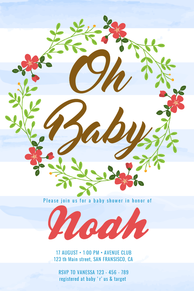 Baby Shower #baby #invitation Design  Template 