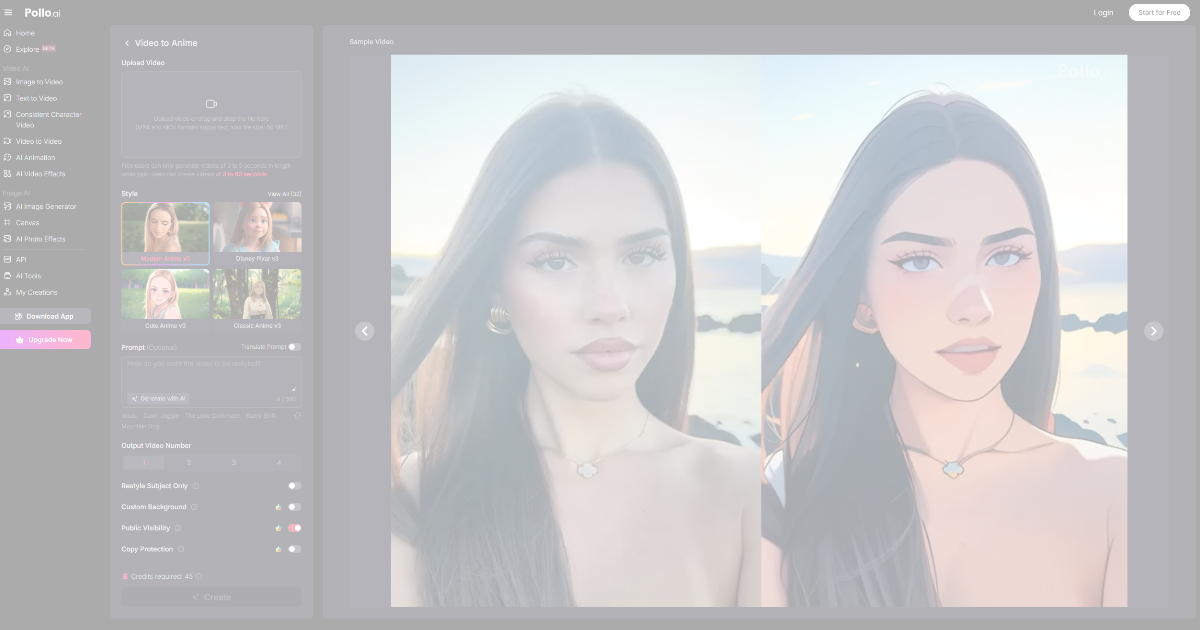 Use Pollo AI for Anime Video Filters