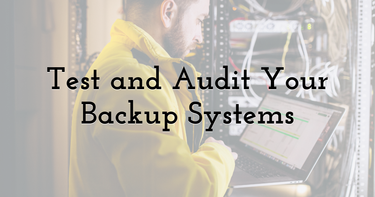 Test and Audit Your Backup Systems