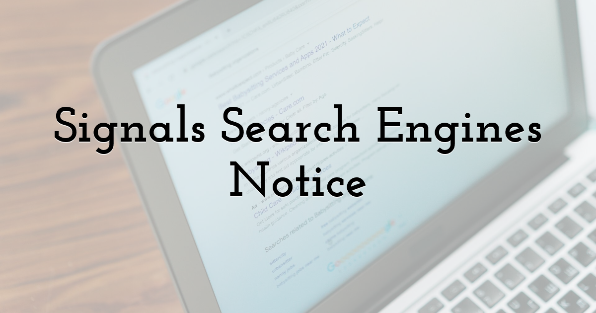 Signals Search Engines Notice