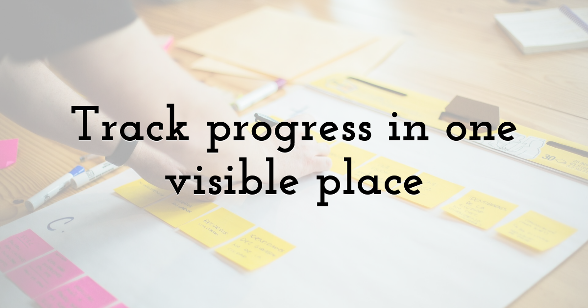 Track progress in one visible place
