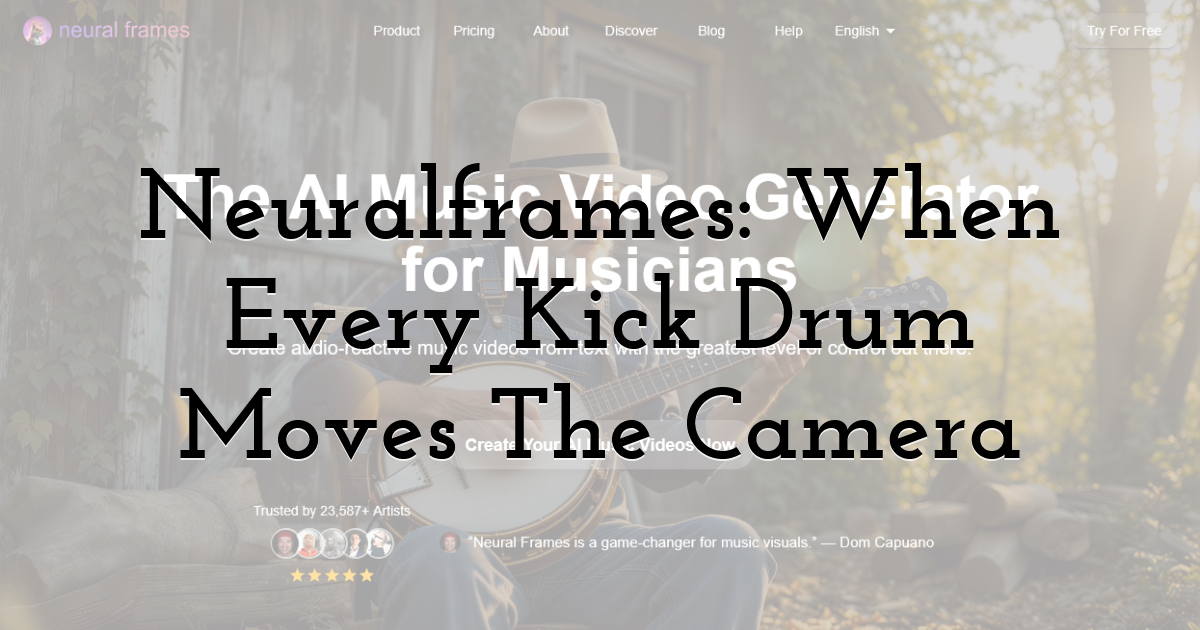 Neuralframes: When Every Kick Drum Moves The Camera